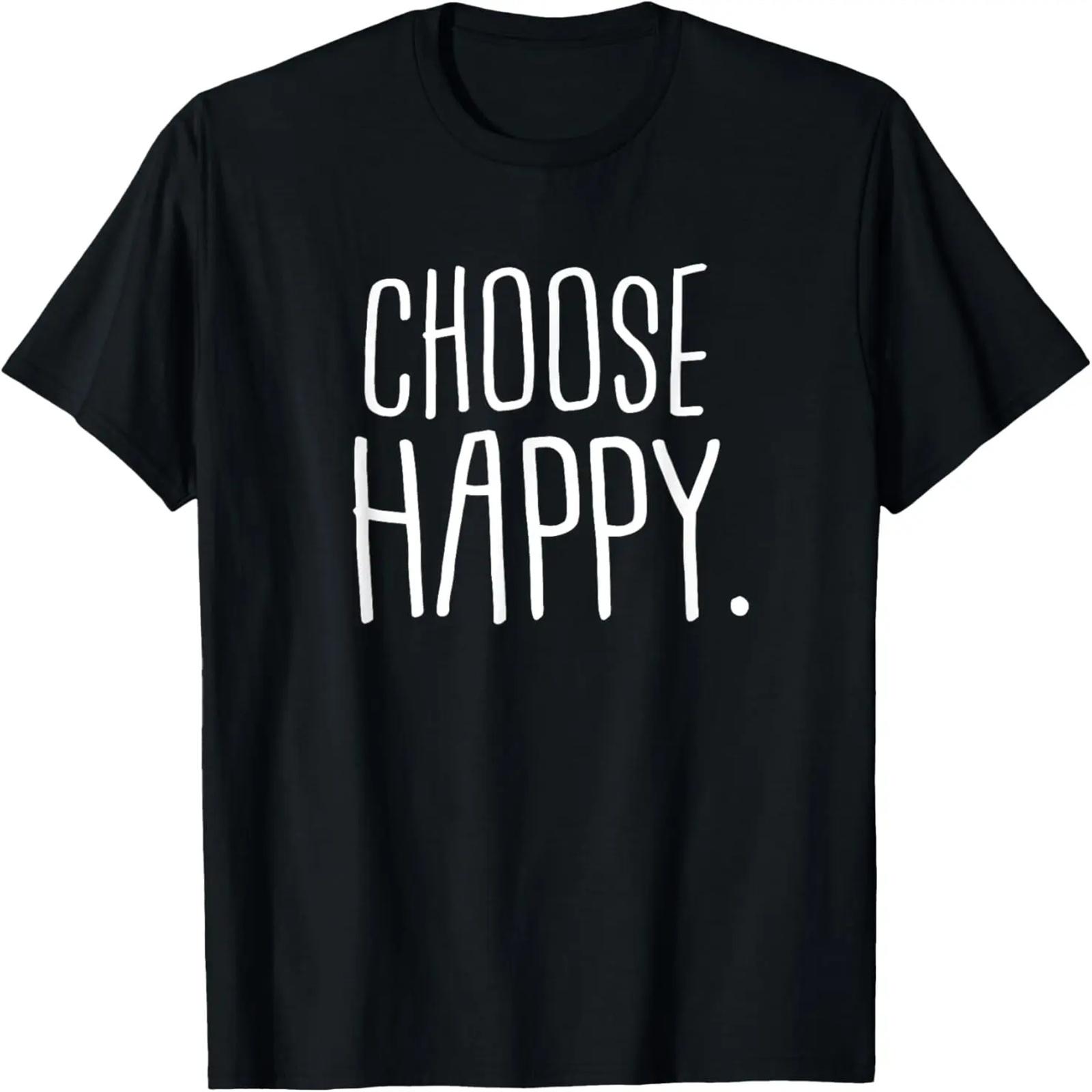 

Choose Happy T-shirt gift idea inspirational tee XXXXXL чёрный