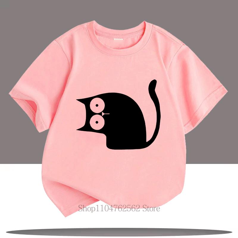 Funny Cat Graphic Kids Tshirts Summer Cartoon Casual Tops for Boys Girls Kawaii Children Colorful ONeck Short Sleeve Tshirts