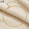 Effie Queen 925 Pure Silver 14k Gold 1mm Beads Ball Chain Anklet Simple Jewelry for Women Summer Beach Banquet Party Gift SA80