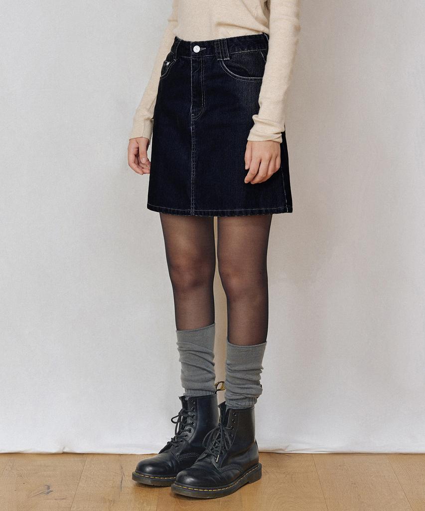 Deketeuumeon [Velvet Denim] Velvet Mini Skirt Dcsk007Dblue
