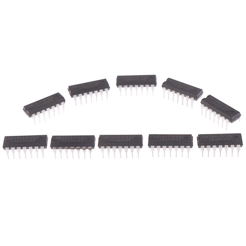 10Pcs Cd4093Be Cd4093 4093 Dip-14 Ti Chip Ic