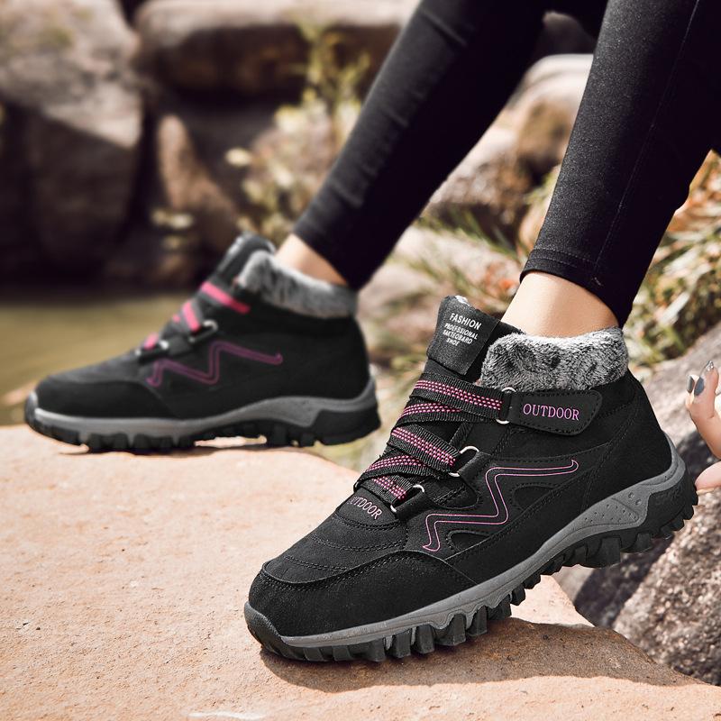 New Autumn and Winter Outdoor Hiking Shoes Platform Mountain Hiking Shoes Fashion Casual Shoes Velvet Cotton Shoes Sports Shoes