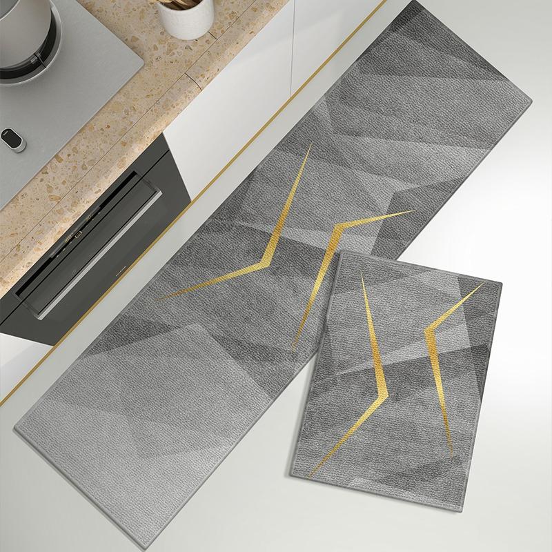 Tapis pour Tapis de Sol de Cuisine Long Tapis de Pieds Tapis Gris Tapis de Couloir Tapis Décoration de Maison Vintage Tapis Anti-salissures