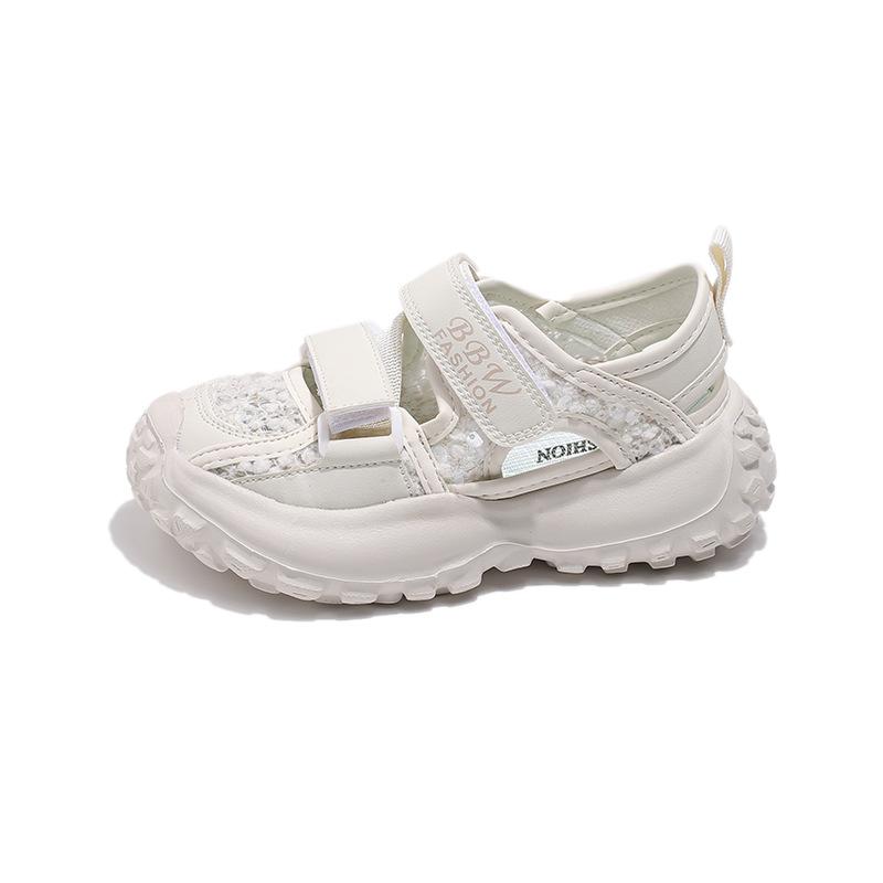 Summer Children Sports Sandals Fashion Girls Causal Princess Sandals 2024 New Cut-outs Chunky Kids School Solid Color Sandals