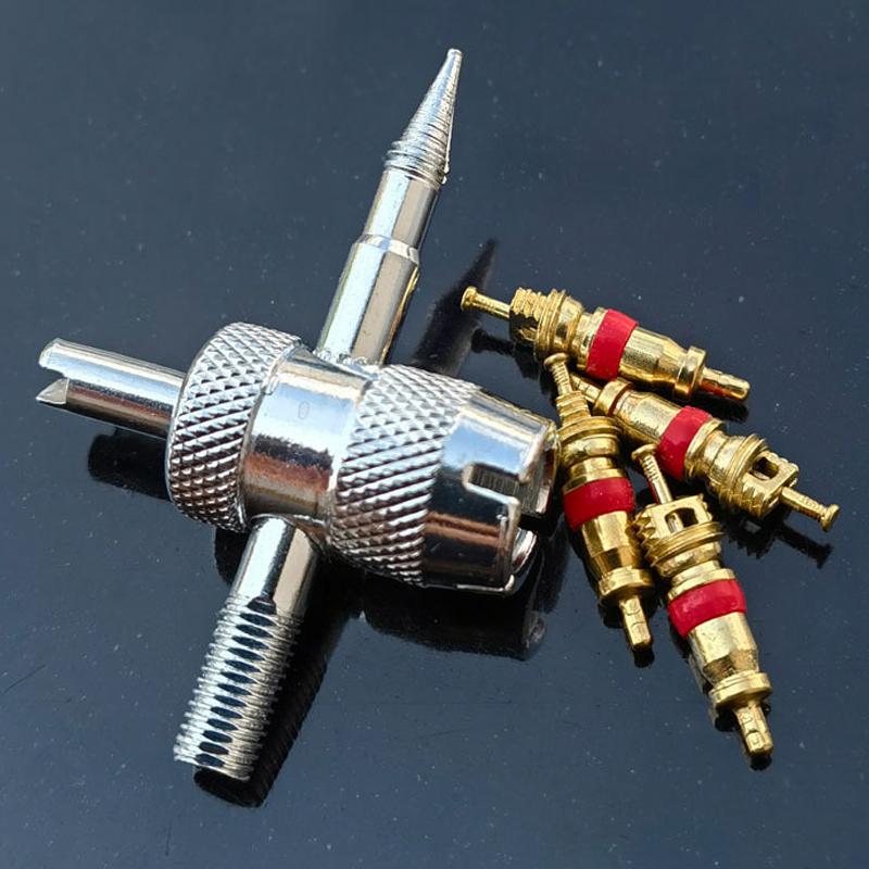 1 Set Bil Däckventil Kärna Borttagningsverktyg Insats Borttagningsverktyg För Bil Cykel Motorcykel Hjul Ventil Kärna Nyckel Skruvmejsel