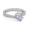 Moonstone Bypass Ring - 925 Sterling Silver