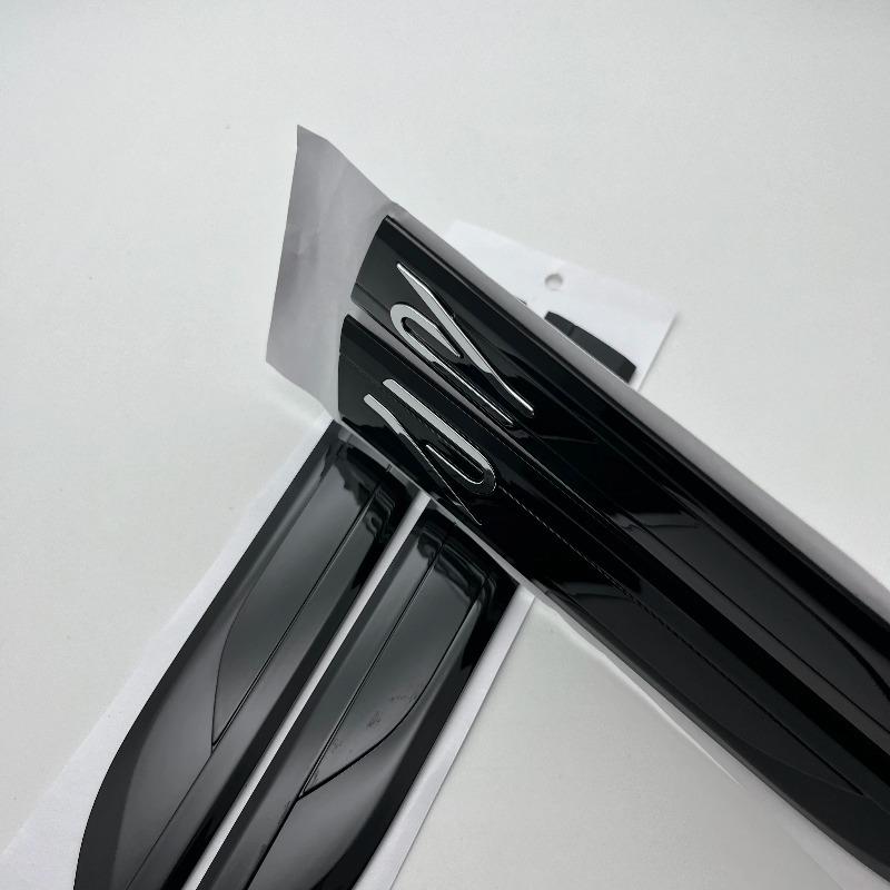 2Pcs/lot 20cm X 2.9cm ABS R Badge Sticker Car Side Blade Sports Wing Fender Emblem Accessories For Golf Polo Tiguan Rline R-Line