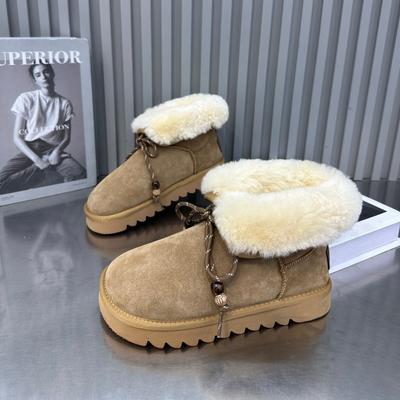 Beliebte Schneestiefel Winter neue Revers Thermische Baumwollschuhe bedeckt Antike Damenschuhe vielseitige Mode kurze Stiefel