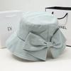 Women's Bowknot Bucket Hat, Spring/Summer Outdoor Sun Hat, Face-Covering Reversible Sun Hat, Reversible Solid Color Foldable Sun Hat