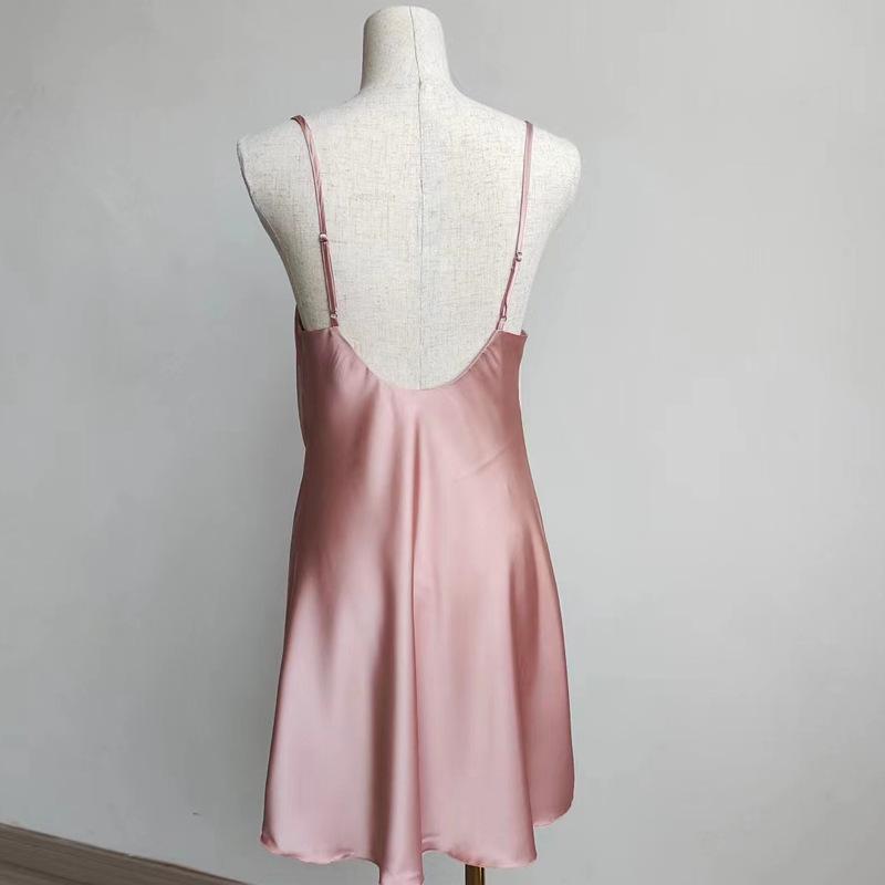 Ice Silk Long Sleeve Robe & Low-Cut Camisole Set - Spring/Summer Women's High-End Pajamas
