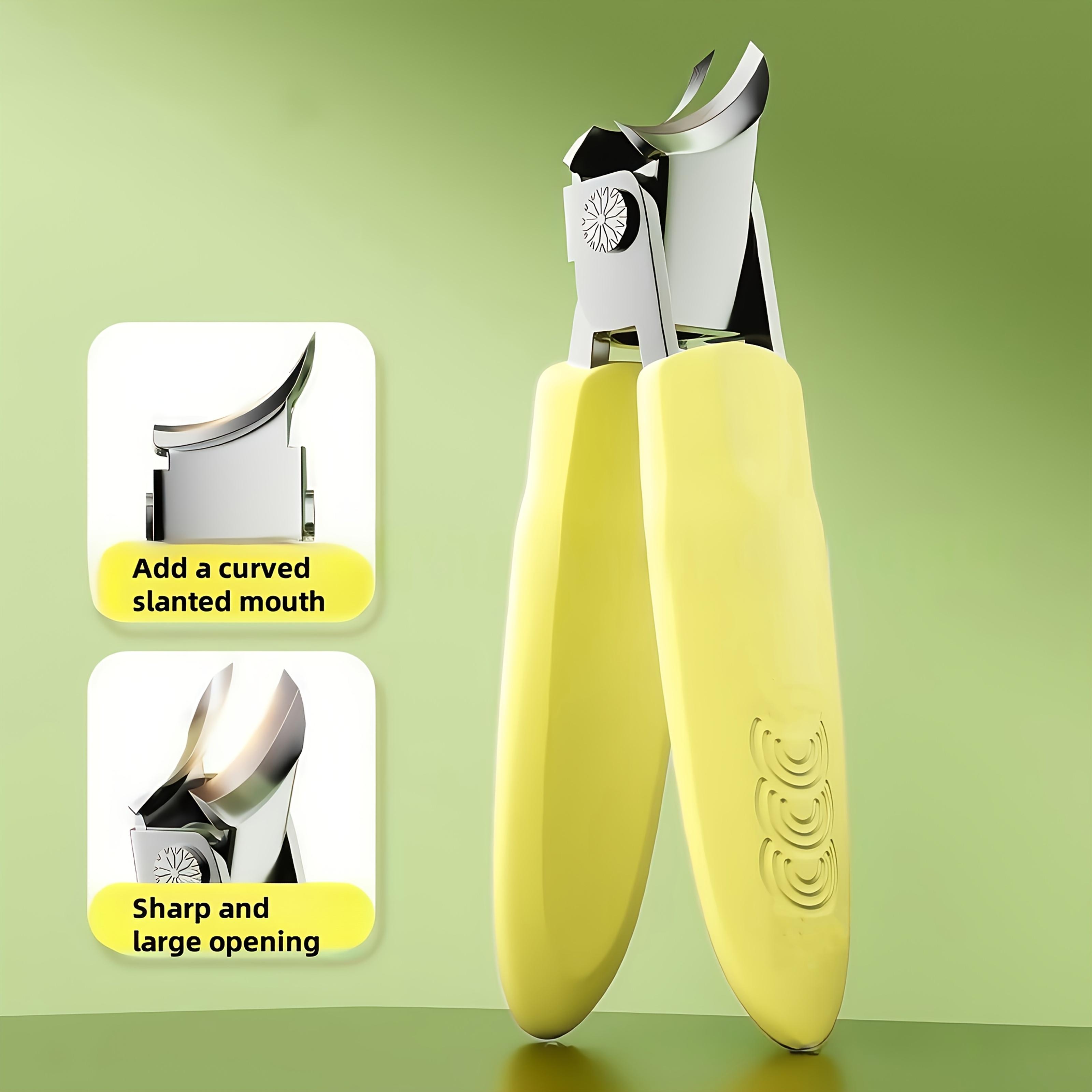 Large-Opening Stainless Steel Nail Clippers with Anti-Splatter Design & Handle Curved Blade,Sharp & Durable Toenail & Fingernail