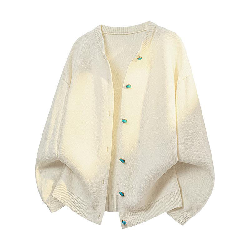 

Men s Winter 2025 Casual Knit Cardigan Sweater in Solid Colors 6XL (230-250 jin) білий/слонова кістка