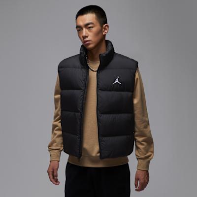 Jordan Flight Down Vests Men s Black Stand Collar Moderate XL
