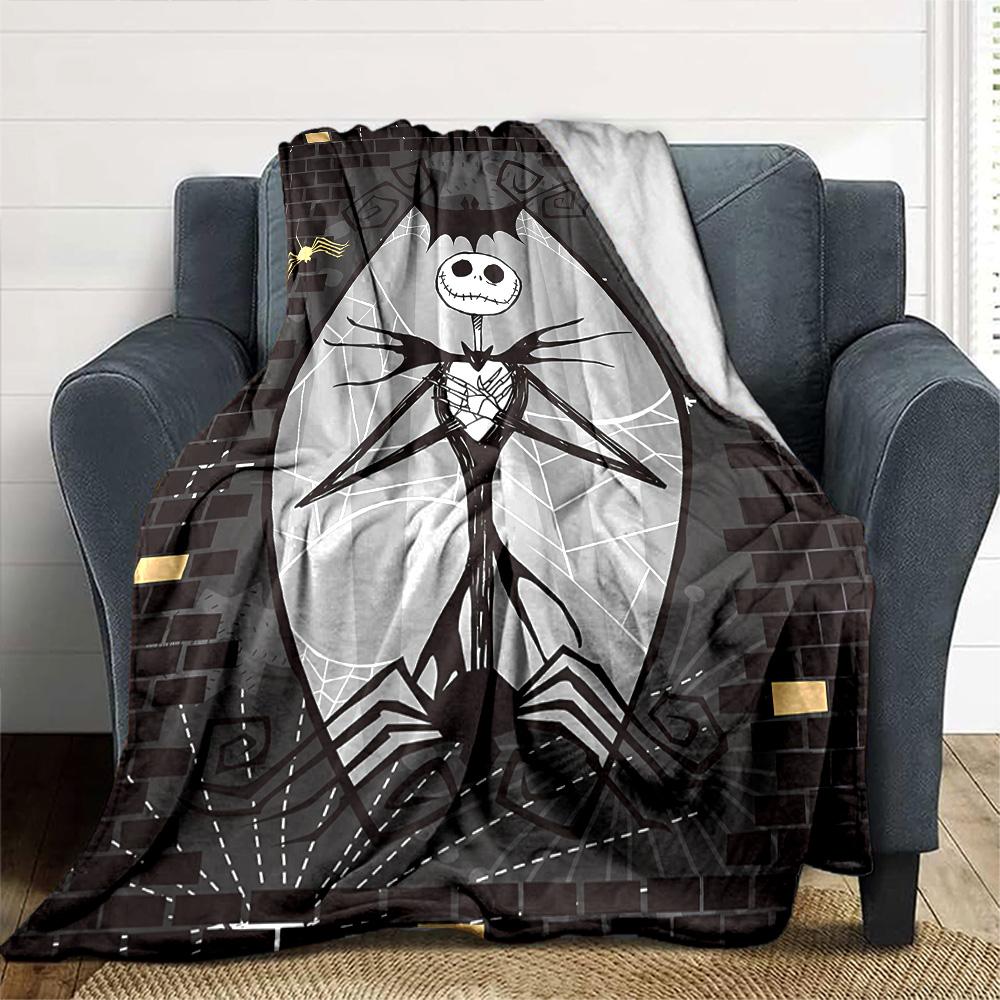 Jack Skellington Blanket Soft Warm Cozy Suitable for Chair Couch Sofa for All Seasons Digital Print Best Holiday Gift for Friends Family