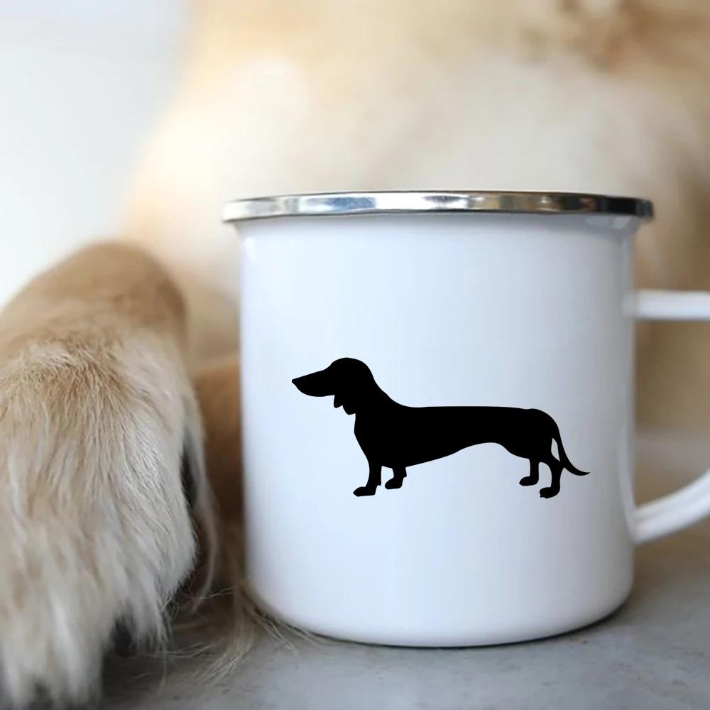 Emaille-Kaffeetasse mit der Aufschrift „I Love Dackel Dog“, für Camping, Picknick, Lagerfeuer, Party, Bier, Saft, Cola, Tassen für die Reise im Freien, Kakao, Wasserbecher