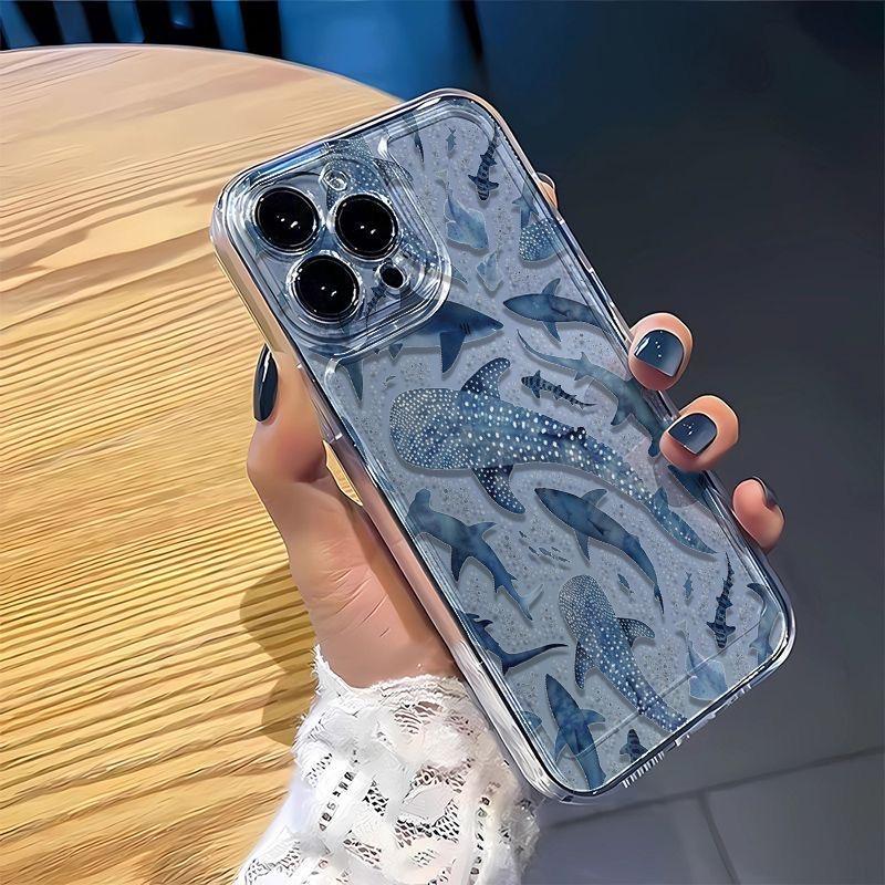 Whale Pattern Transparent Phone Case For Xiaomi Redmi Note 15 13 14 Pro Plus 5G 4G 12 Pro 12S 15C 14C 13C 12C 10C A5 Shell Cover