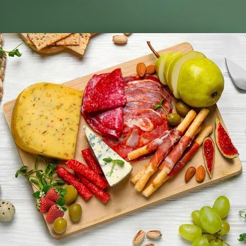 Ensemble de Planches à Découper Double Face en Bambou Épaissi pour Viande, Fruits et Légumes