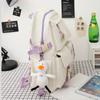 Academic Style Senior High School University Student Schoolbag Backpack Women's Four-Piece Canvas Backpack