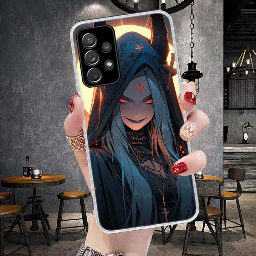 Dark Demon Nun Soft Phone Case For Samsung Galaxy A12 A22 A32 A52 A72 A02S A51 A50S A71 A70 A31 A20S Note 20 Ultra S10 A10S Gala