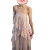 Seaside vacation gentle wind pink irregular lace suspender cake skirt summer unique beautiful loose dress