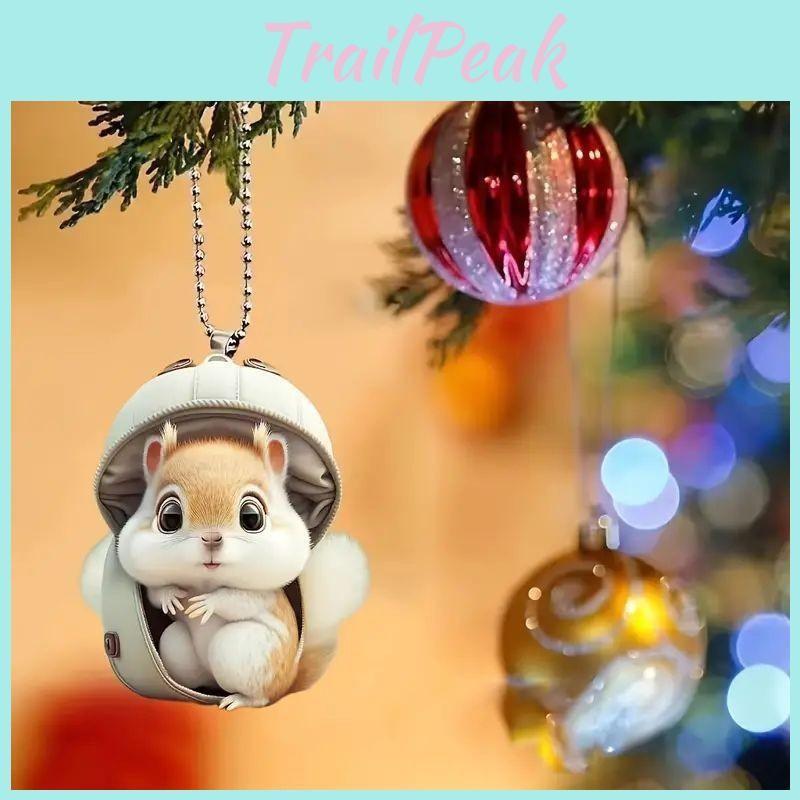 Car Squirrel Interior Decor Acrylic Pendant Christmas Tree Vehicles Ornament