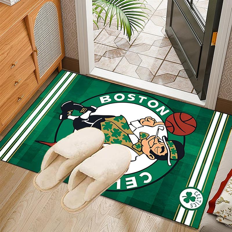 Boston Basketball Rug Office Carpet Non-Slip Mat, Chair Rug Floor Covering for Gaming, Bedroom, Living Room , Home Decor Christmas Gift