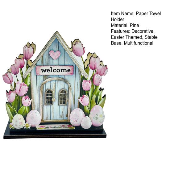 Easter Napkin Holder for Table Decor, Cute Paper Towel Holder, Freestanding Napkin Dispenser for Kitchen Dinner Restaurant Bar Easter Decoration