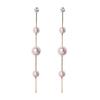 Elegant Korean Dongdaemun Pearl Tassel Stud Earrings - 925 Silver Needle, Color-Preserving Design for Women