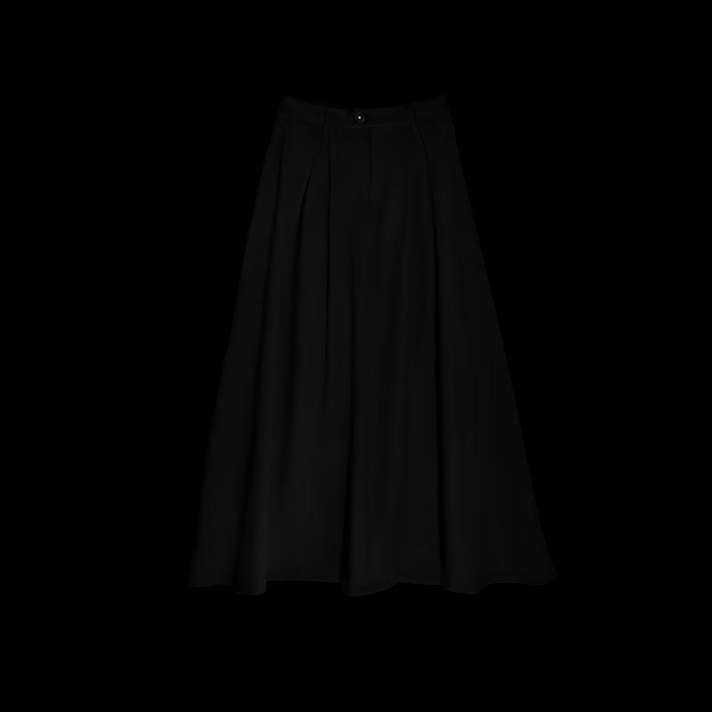 HECO Women's Minimalist A-Line Midi Skirt