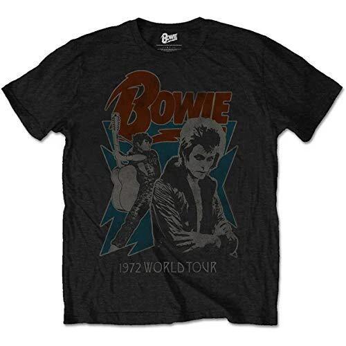 David Bowie Men s 1972 World Tour T-Shirt, Black, Medium M