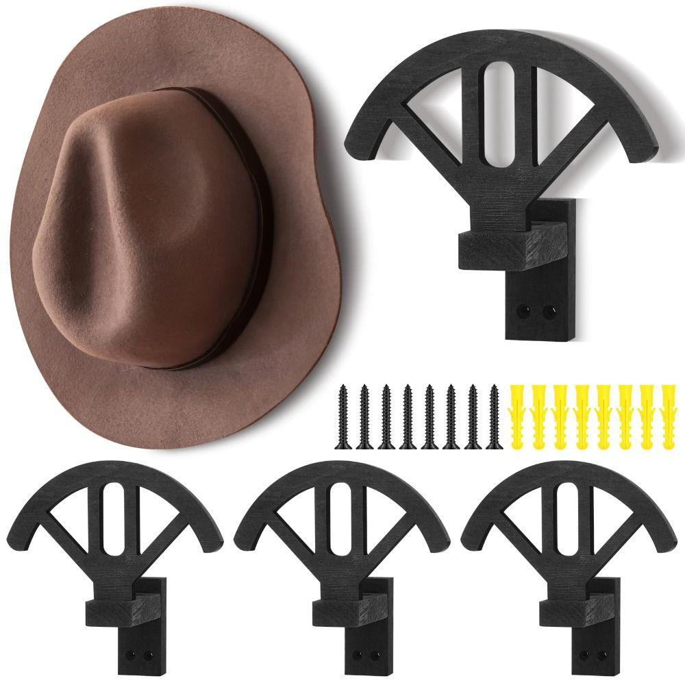 Portable Wooden Cowboy Hat Rack Adjustable Design Keep Original Shape Hat Storage Holder Space Saving Wall Mounted Hat Holder