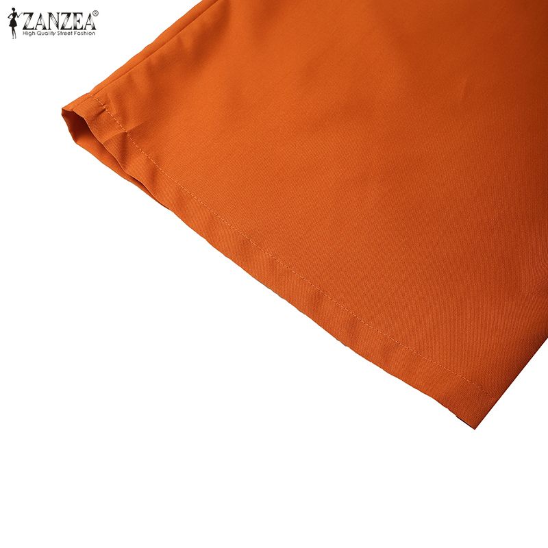 ZANZEA Bluză și pantaloni cu mâneci 3/4 pentru femei Seturi de costume casual din două piese