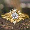 European and American Fashion New Flower Crown Shape White Zircon Inlaid Personalized Luxury Women's Ring
