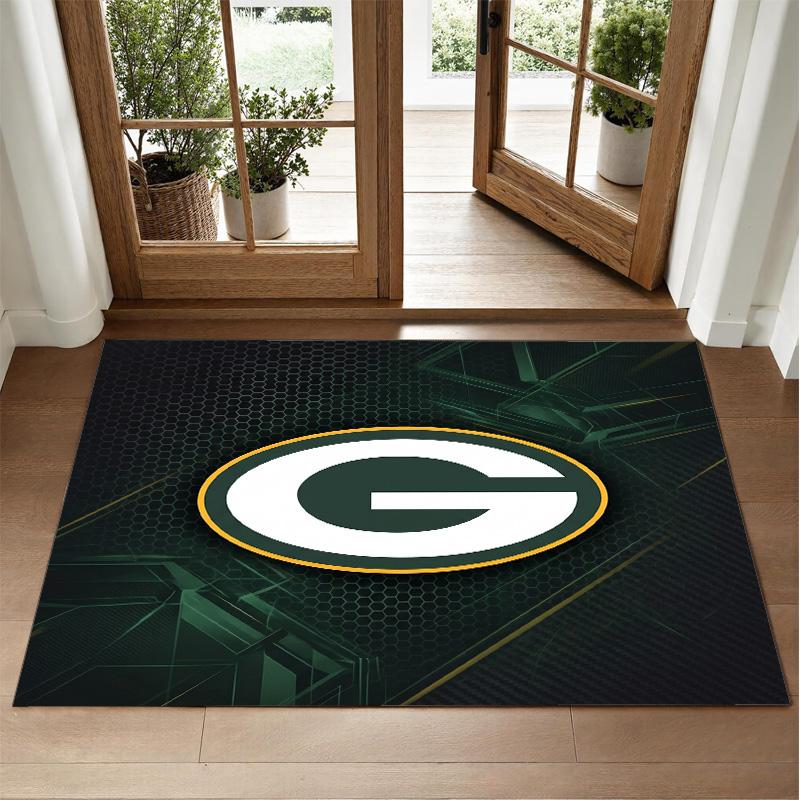 Green Bay Packers Design Kristall Sammet Matta Mjuk Dekorativ Matta för Sovrum Entré
