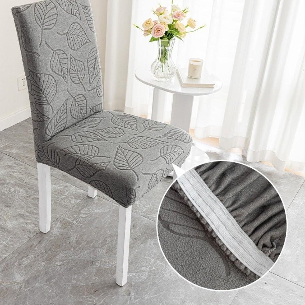 Tree Leaf Jacquard Chair Cover Anti-Slip Thickened Chair Slipcover Stain Resistant Dustproof Elastic Chair Cover Dining Room