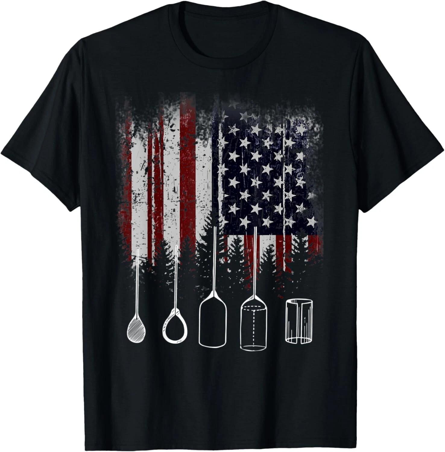 Funny USA American Flag Glass Blowing Tee Gift Unisex T-Shirt XL