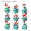Ariel-Themed Birthday Decorations: Banner, Cake Toppers, Balloons & Swirl Supplies