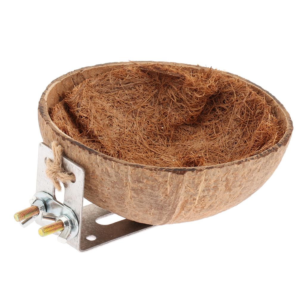 Friendly Coconut Shells Parrot Nest House Cage for Birds Parakeet Parrots Nest Decoration
