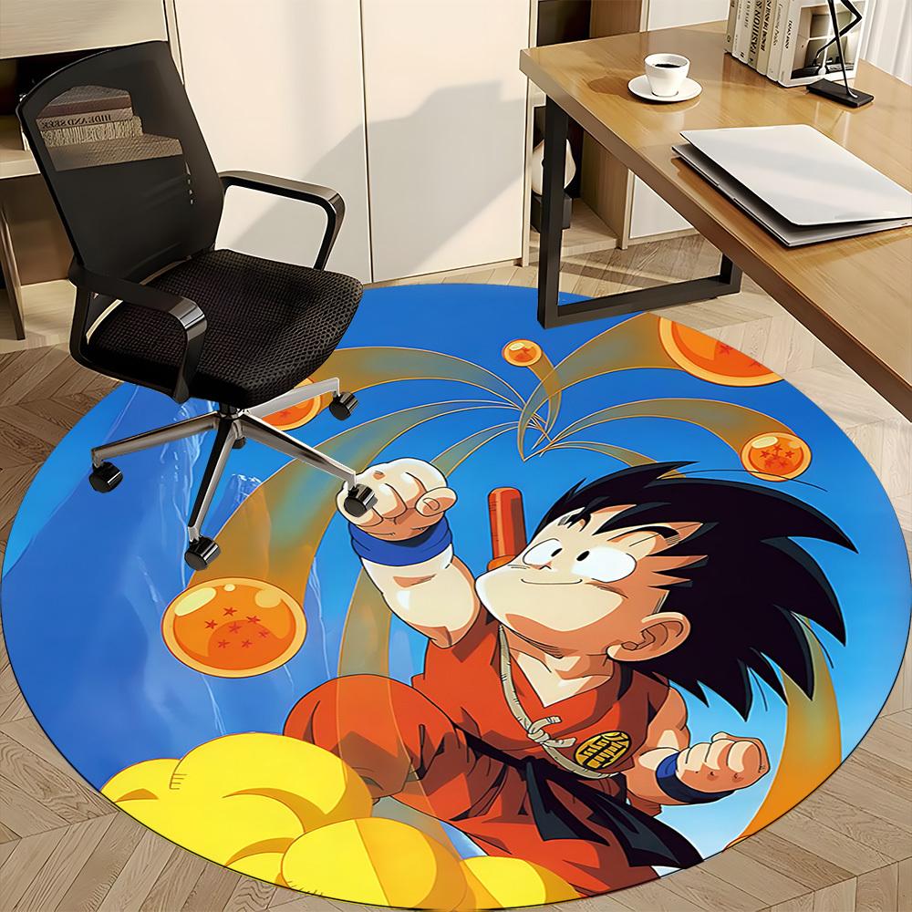 1pcDragon Ball Z Goku Office Round Area Rug, Indoor Mat Suitable For Office, Bedroom Living Room Home Decor, Room Deco,  Offic a0928101