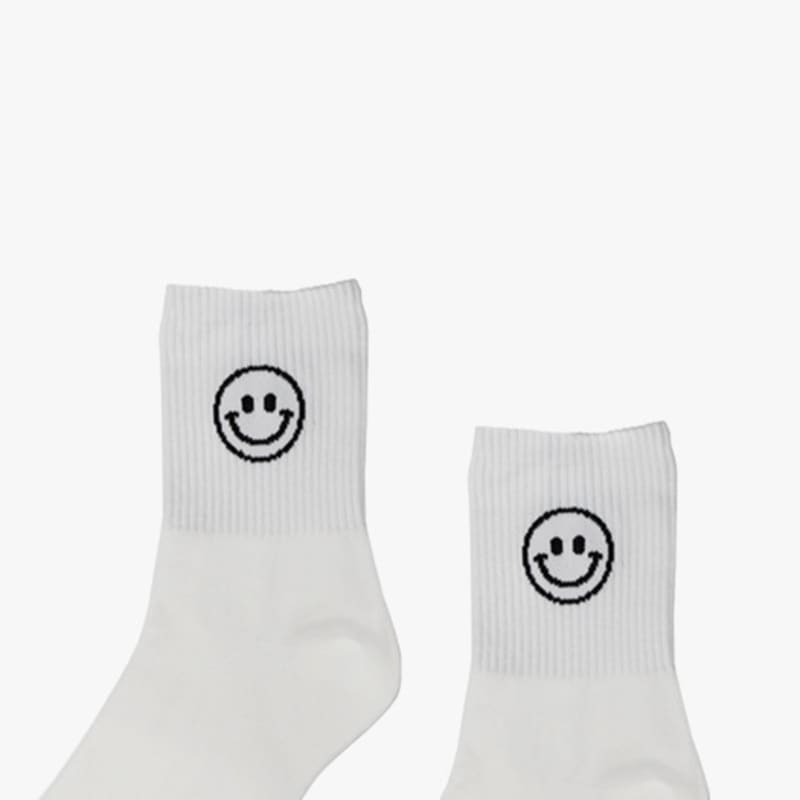 Pink PINEAPPLE [3EA 1SET] SMILE MIDDLE SOCKS_WHITE