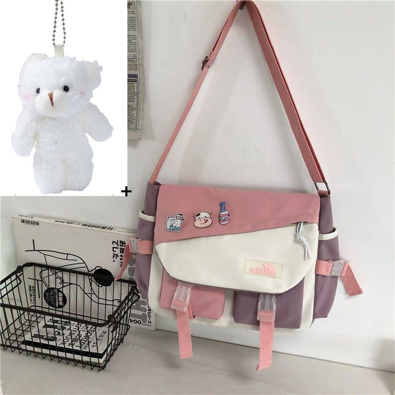 Torebki nylonowe torba na ramię o dużej pojemności torby Crossbody dla nastolatek dziewczyny mężczyźni torba Harajuku torby szkolne dla uczniów Sac