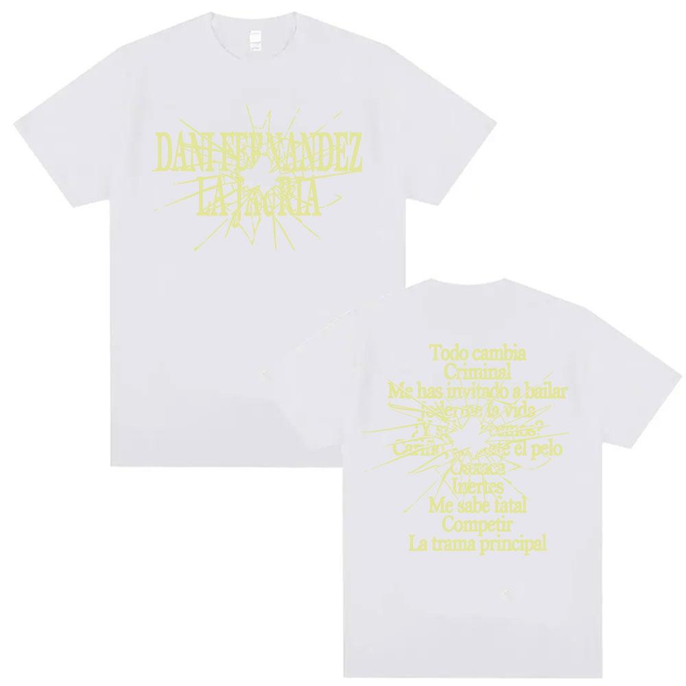 Singer Dani Fernandez Album Letters Print T Shirt Mens Clothing Summer Hip Hop Punk T Shirts Cotton ONeck Oversized Tshirts