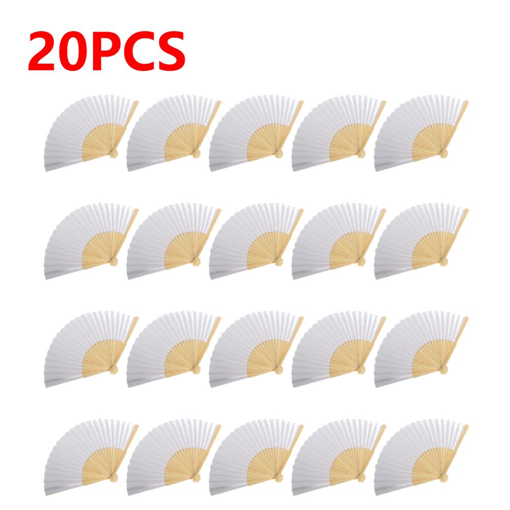 50-1 STÜCKE Blanko Weiß DIY Papier Bambus Faltfächer für Handübung Kalligraphie Malerei Zeichnung Hochzeitsfeier Geschenk Ornament Neu