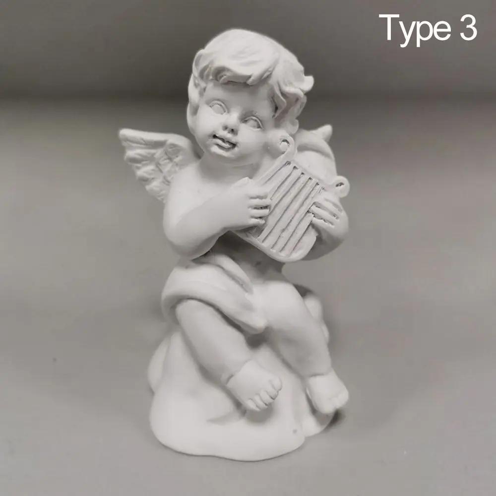 Nordic Style Resin Angel Gypsum Portraits Mini Cupid Figurines Plaster Sculpture Greek Mythology Statue Desktop Ornament Crafts