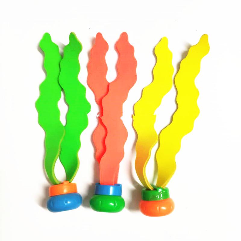 3pcs Kids Plants Toy Sports Swimming Pool Toys Sea Plant Shape Diving Toys Swimming Training Pool