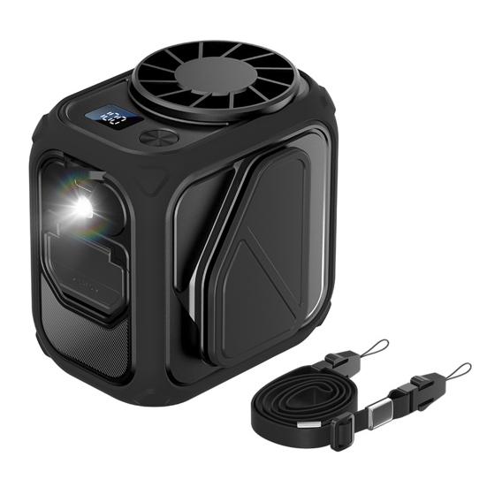 Portable Waist Fan Digital Display 100 Speeds Strong Airflow Low