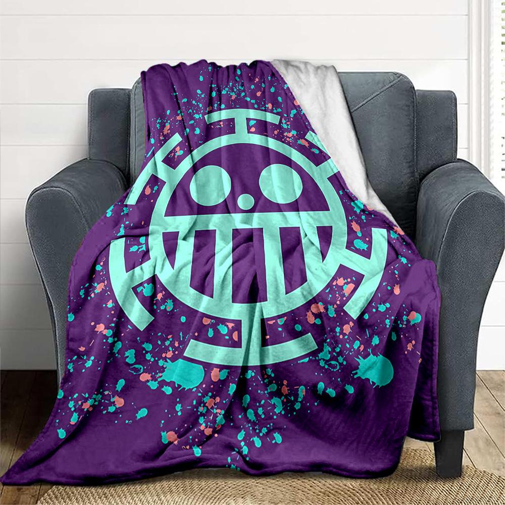 1pc ONE PIECE Flannel Throw Blanket HD Printed Lightweight Soft Warm All Season Blanket for Sofa, Bed, Travel, Camping Machine Washable