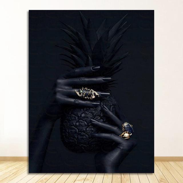 

Постеры с ананасом и принты, настенные художественные картины для гостиной, скандинавский домашний декор, без рамки, современная картина на холсте, ручная и 21cm×30cm NoFrame