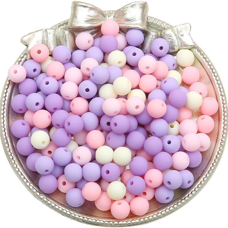 

Бусины из матового акрила ручной работы: Однотонные и смешанные цвета для браслетов, ожерелий, подвесок для телефонов своими руками 30 pieces/pack фиолетовый