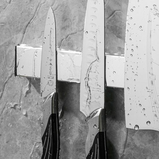 Support de coupe magnétique mural en acier inoxydable, aimant puissant, grande aspiration, Drainage étanche, organisateur d'ustensiles de cuisine antidérapant sans poinçon